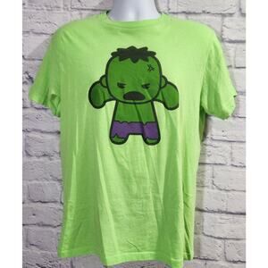 Mad Engine Marvel Green Purple Hulk Character Graphic Shirt M Lightweight